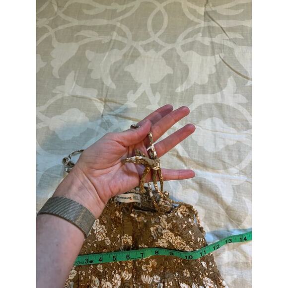 Faithfull the brand suki floral smocked tie shoulder dress brown‎ size xs/2 - Picture 10 of 11